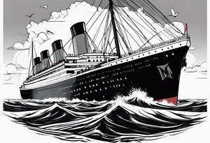 Titanic with people on it tattoo idea