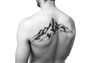 Mountains on arm sleeve snowboarding tattoo idea