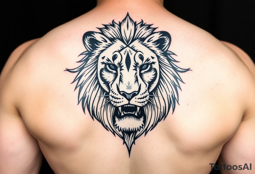Powerful lion tattoo tattoo idea