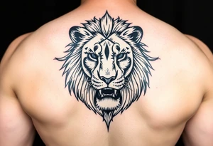 Powerful lion tattoo tattoo idea