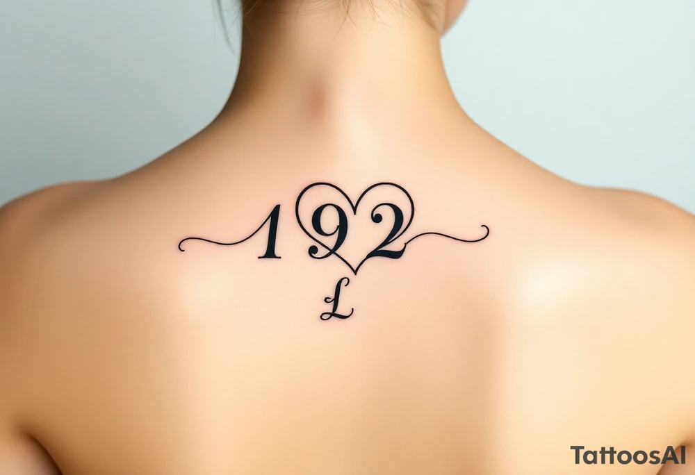 Heart with 192 in the middle and a L connected to the end of teh heart tattoo idea
