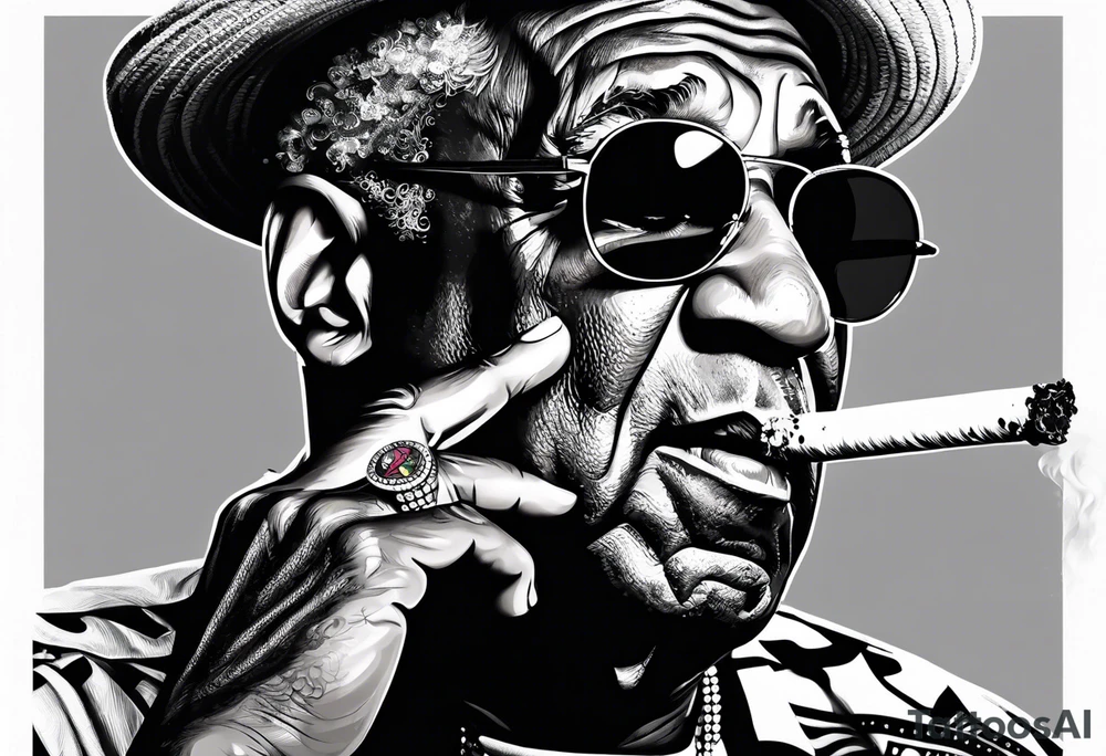 Bill Cosby smoking cigarette tattoo idea