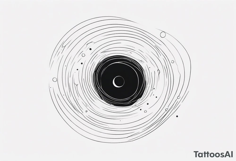 Fine line Black hole tattoo idea
