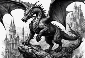 knight and dragon tattoo idea