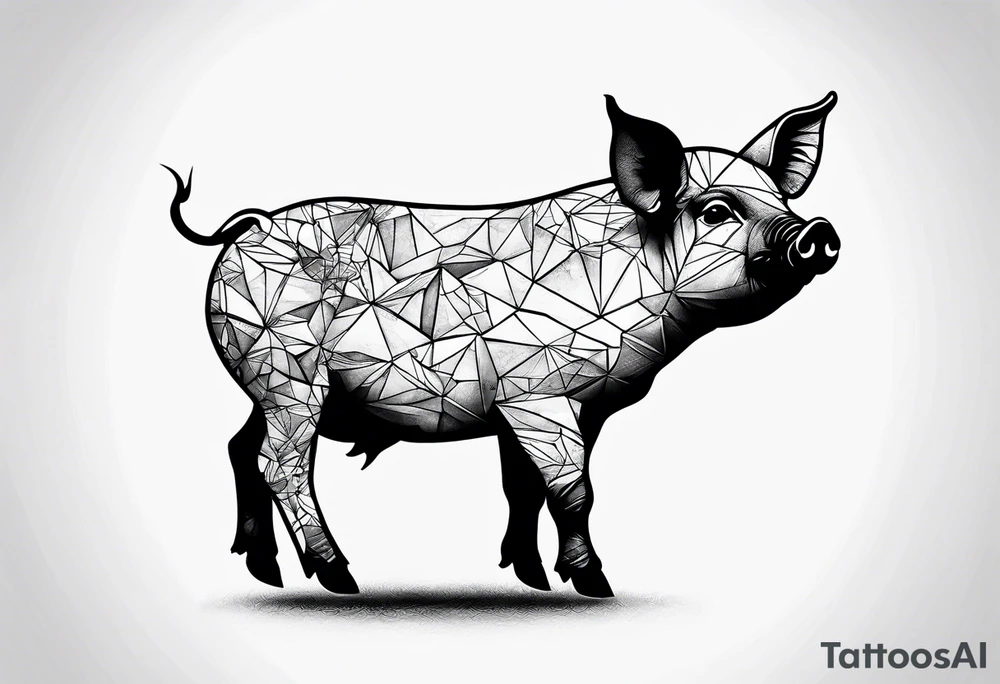 cute piglet.
with text: "friends not food" tattoo idea