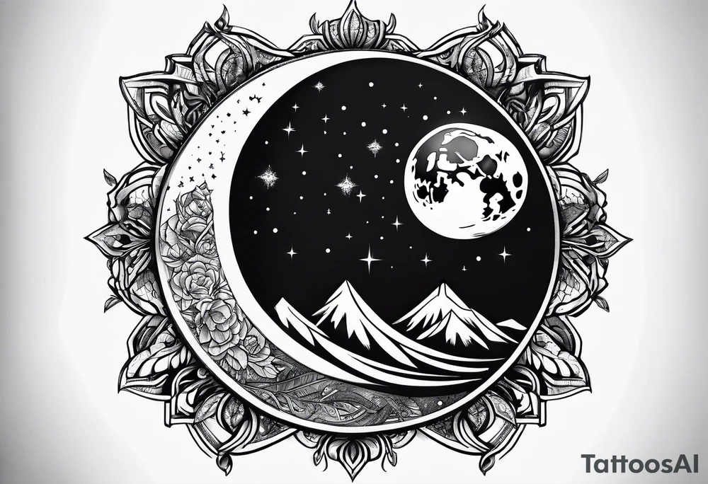 sacred moon tattoo idea