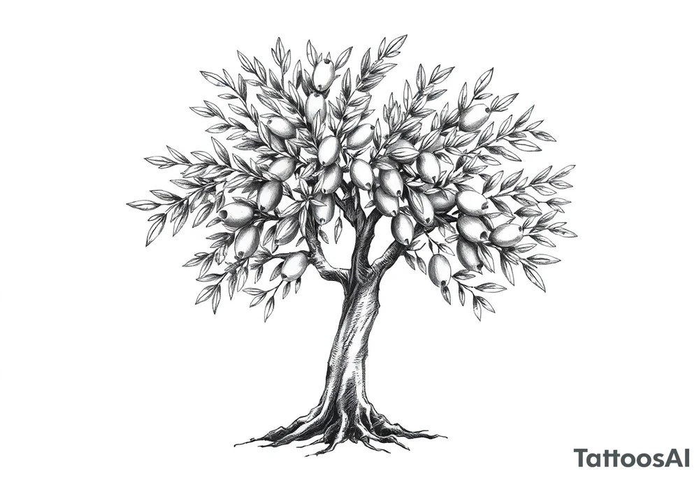 Olive tree tattoo idea