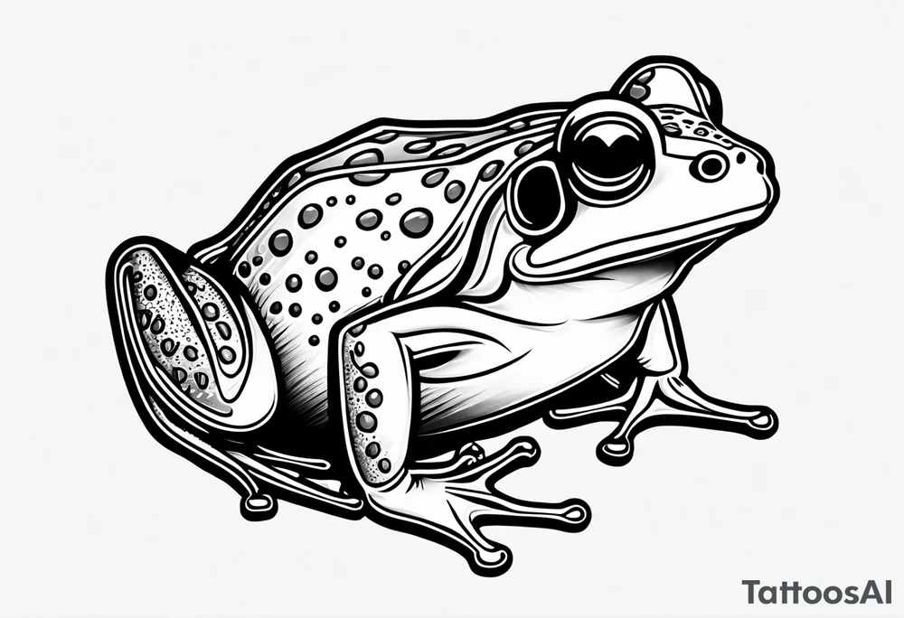 Cute small frog tattoo idea