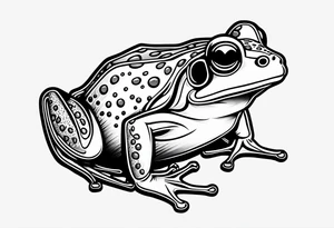 Cute small frog tattoo idea