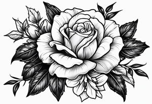 Rose, narcissus flower, holly flower for forearm tattoo idea