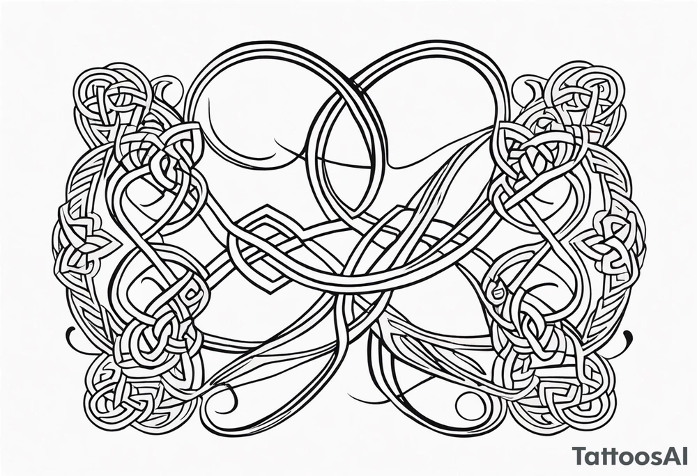 Variation of the celtic symbol of sisterhood that has a delicate floral pattern tattoo idea