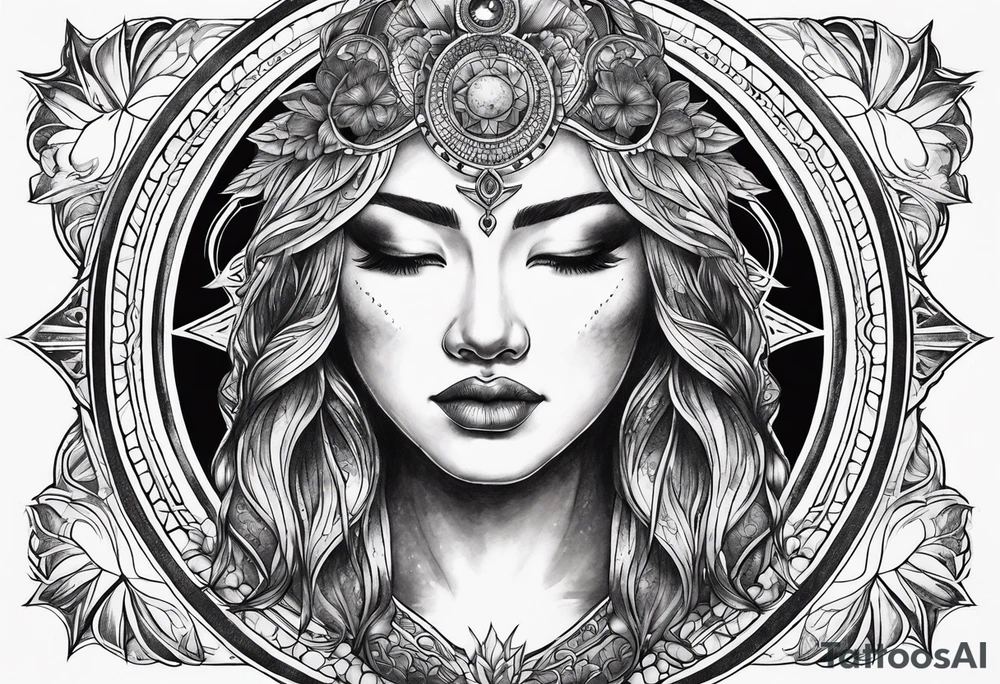 sacred moon tattoo idea
