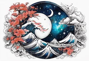 Celestial galaxy realistic tattoo idea