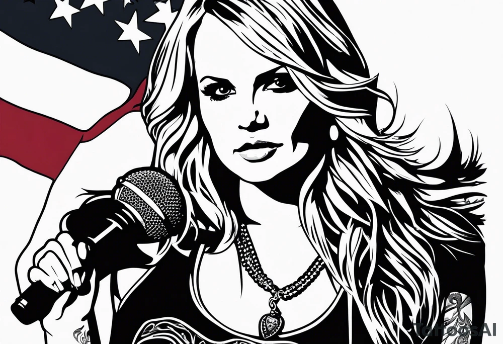 Miranda lambert with microphone tattoo idea