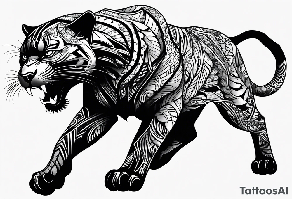 Black Panther hunting tattoo idea