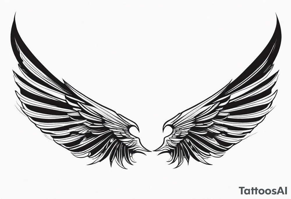 Pair of wings in flight tattoo idea
