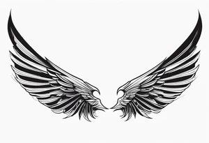 Pair of wings in flight tattoo idea
