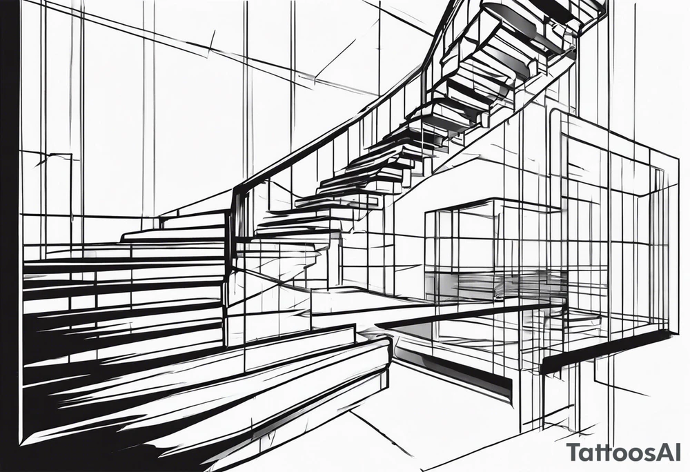 Staircase outline ONLY tattoo idea