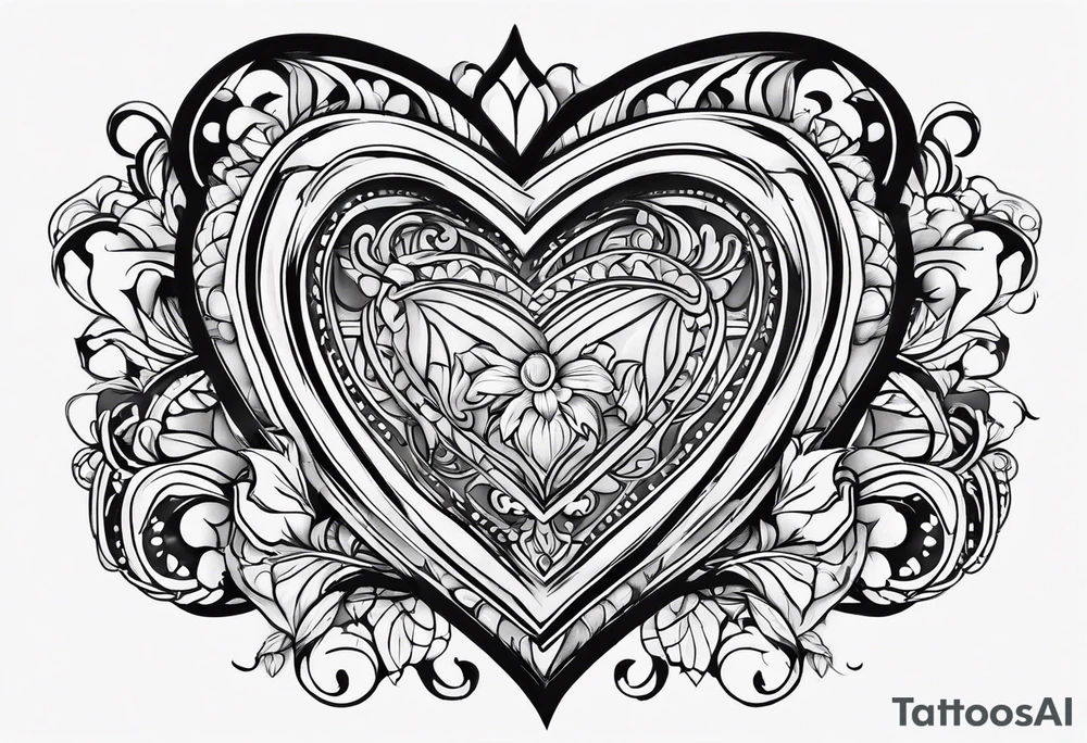 Simple Heart with the letters MS inside tattoo idea