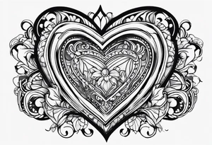 Simple Heart with the letters MS inside tattoo idea
