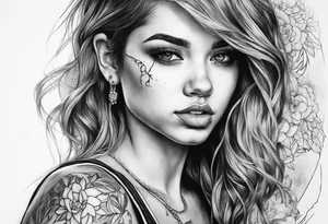 damaged girl tattoo idea