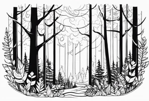 Wild forest for a chest tattoo tattoo idea