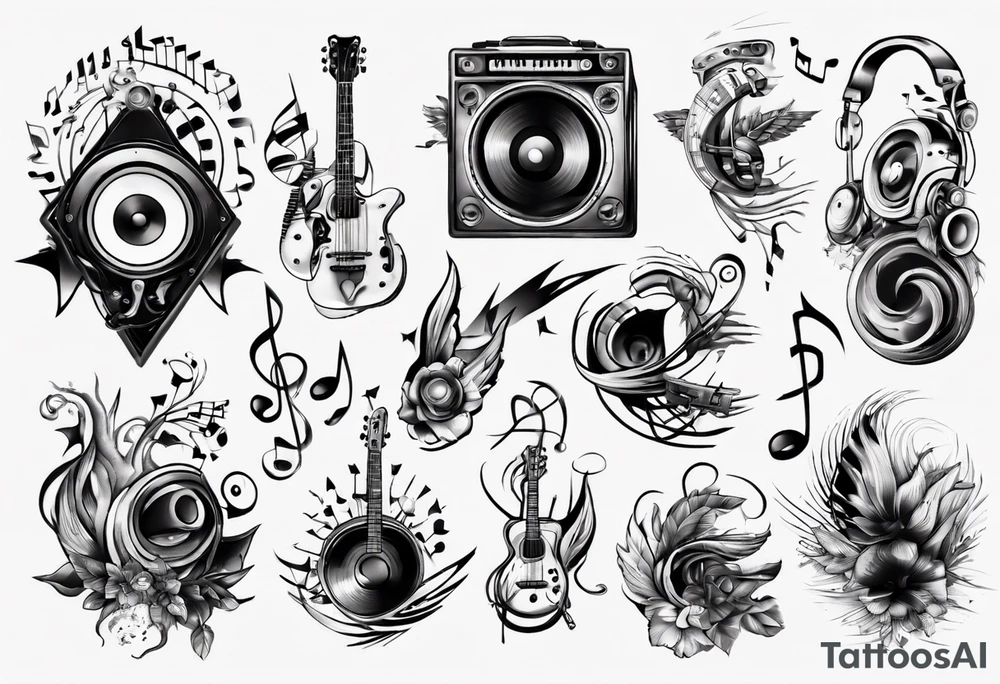 music sound tattoo idea