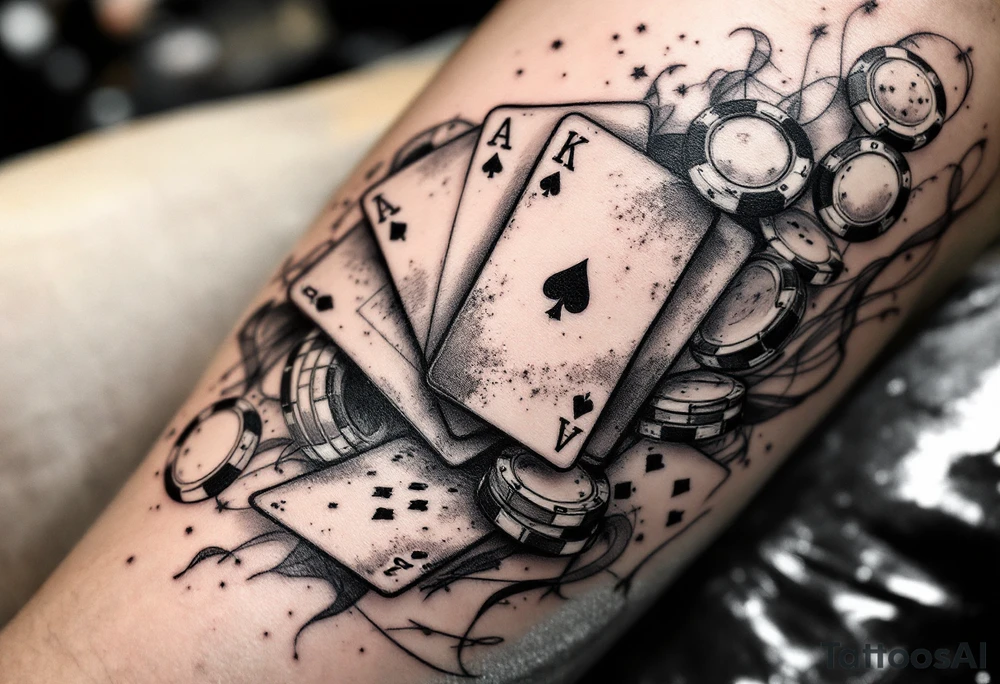 About casino with cards and games in casino tattoo idea