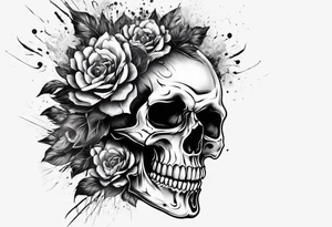 Skull with exploding head tattoo idea