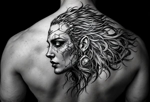 Shield maiden face tattoo idea