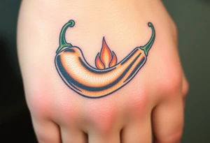 Chili pepper and fire tattoo idea