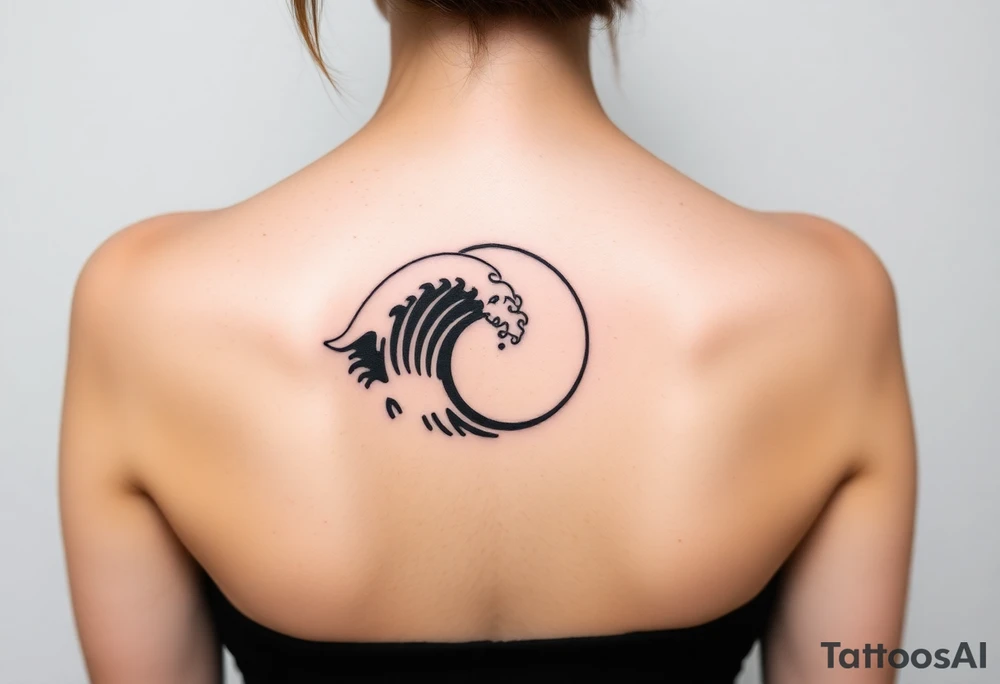 tribal round wave tattoo idea