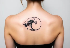tribal round wave tattoo idea