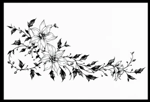 sleeve of holly and daffodils tattoo idea