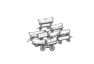 Wagons are stacked in the shape of a heart tattoo idea