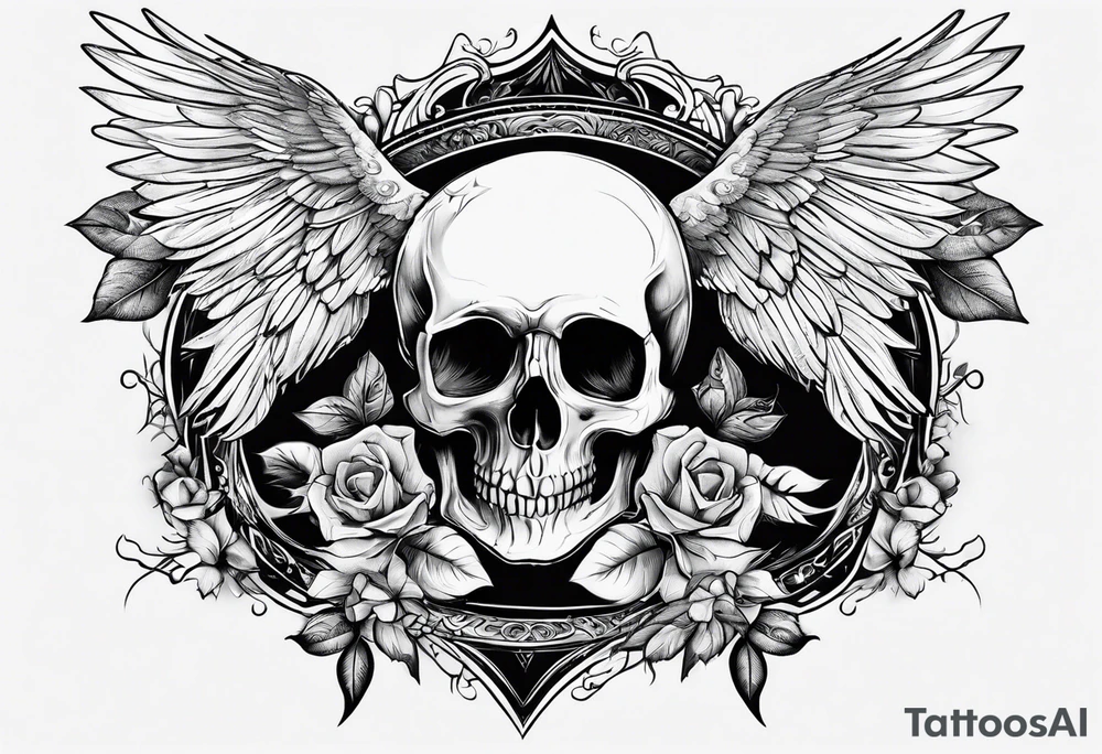 memento mori with angles tattoo idea