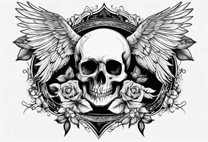memento mori with angles tattoo idea