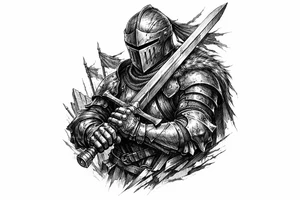 a knight who wields a sword. tattoo idea