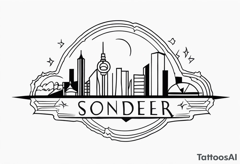 Minimal flash tattoo Illustration of the meaning of the word SONDER tattoo idea