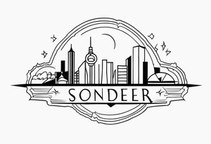 Minimal flash tattoo Illustration of the meaning of the word SONDER tattoo idea