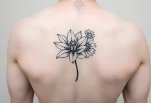 Water lily and daisy watercolor tattoo idea