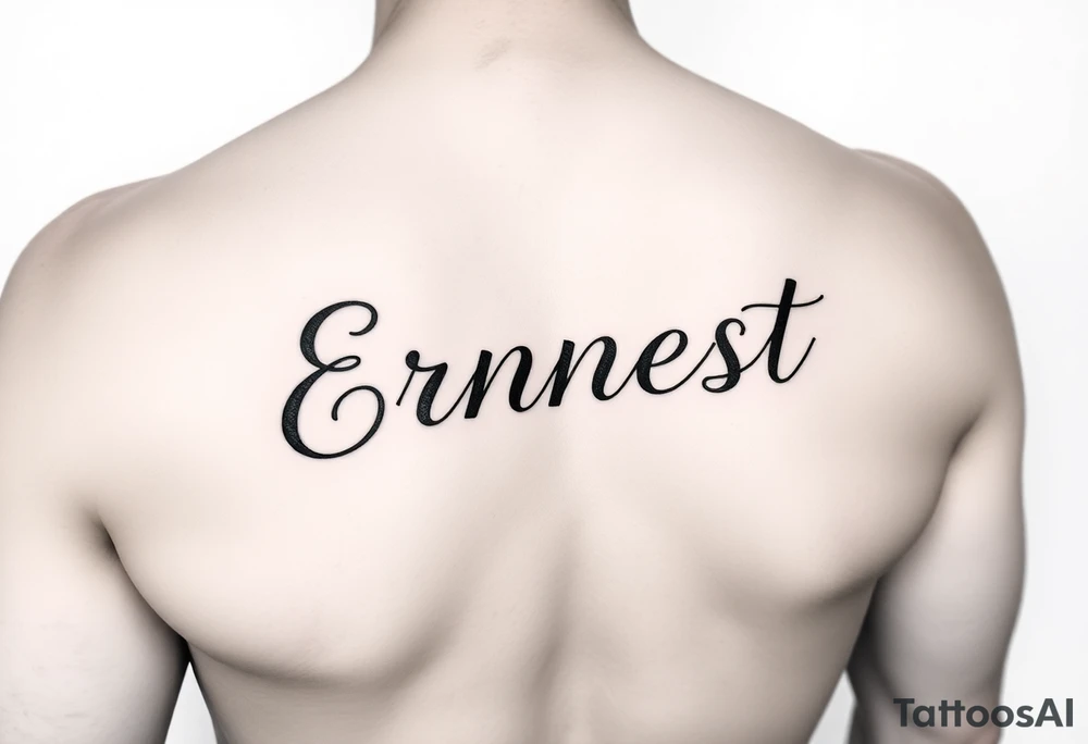 Romantic inner arm tattoo of husband name Ernest tattoo idea