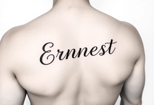 Romantic inner arm tattoo of husband name Ernest tattoo idea