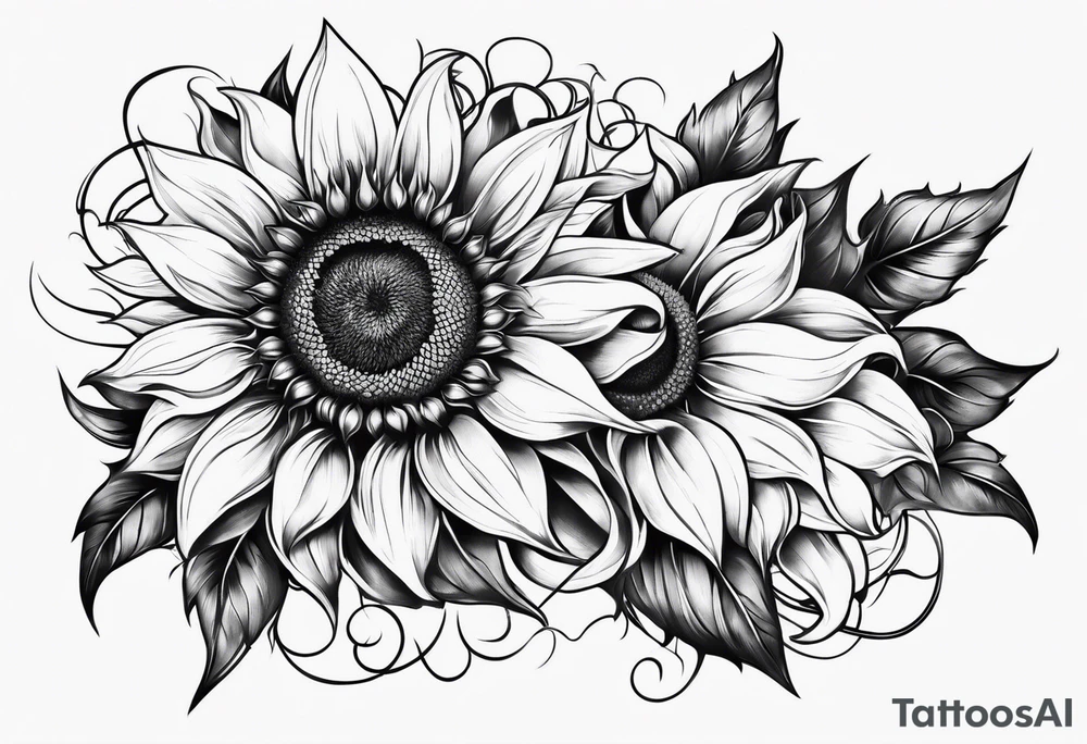Sunflower chain tattoo idea