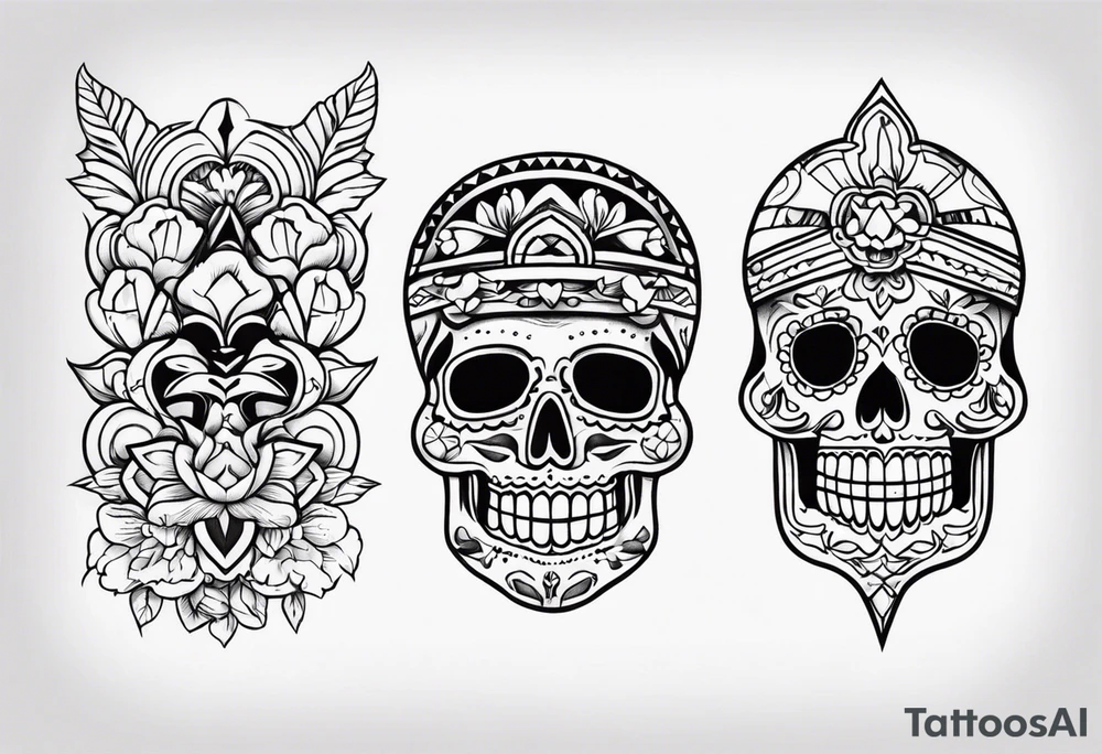 Mexican sleeve format tattoo idea