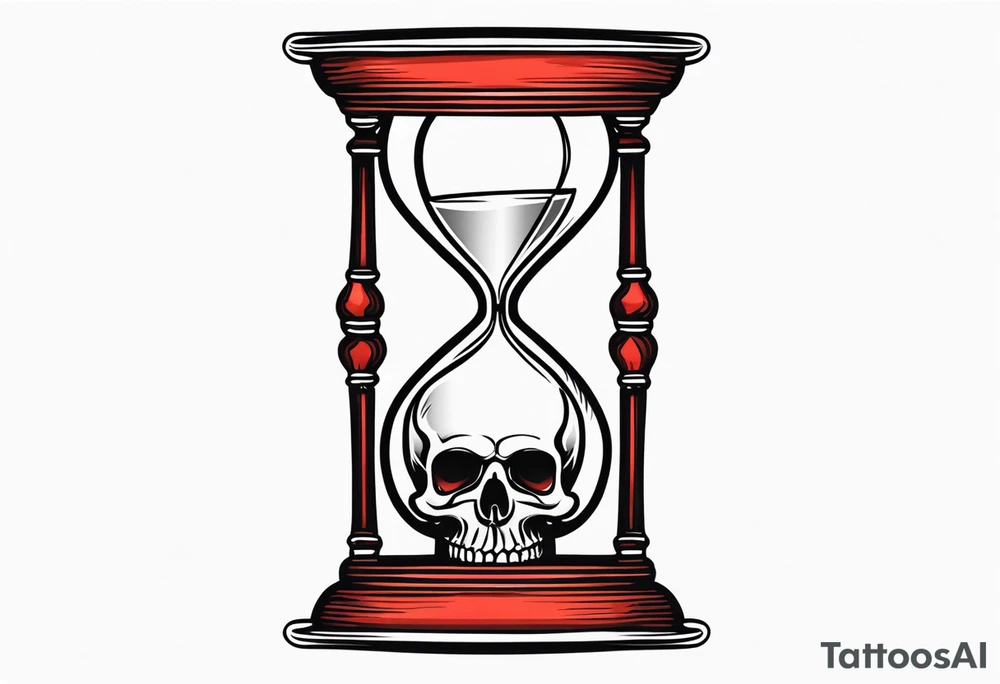 Hour glass skull on bottom tattoo idea