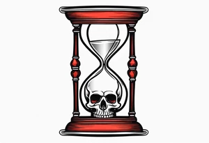 Hour glass skull on bottom tattoo idea
