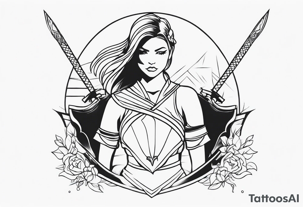 Woman warrior tattoo idea