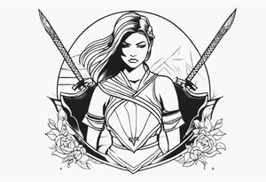 Woman warrior tattoo idea