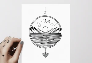 matching 2 separate tattoos . Water related. tattoo idea